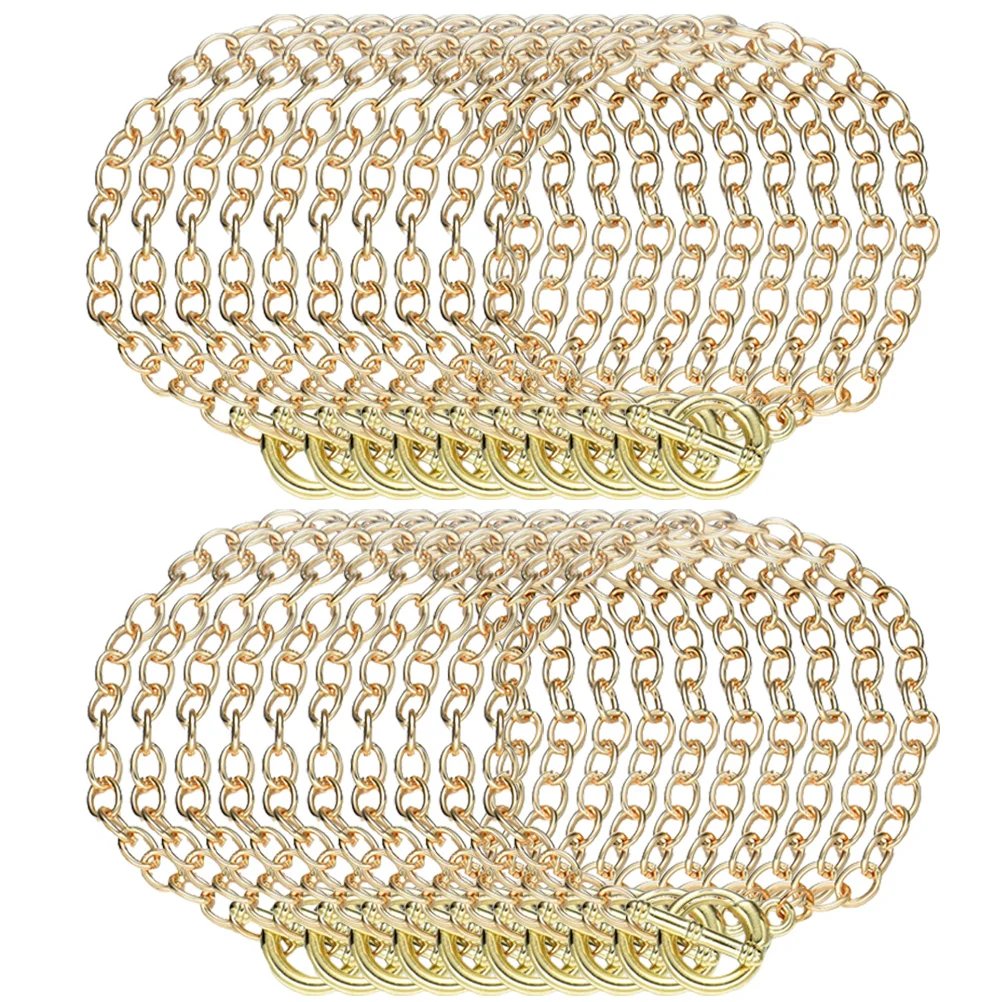 20 Pcs Charms Clasp Bracelet Chain Chains for Jewelry Making European and American Small Golden