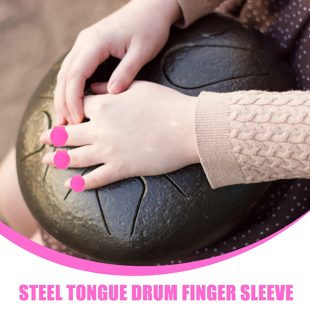 

Pink Drumstick Finger Covers Silicone Sleeves Steel Tongue Drum Accessories Protective Picks Percussion Instrument Fittings