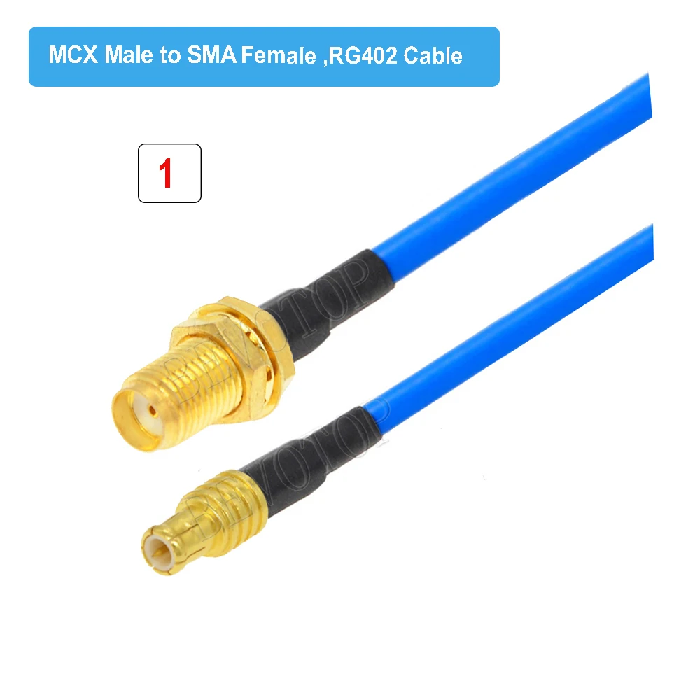 1PCS SMA to MCX RG402 Cable RP-SMA/ SMA Female to MCX Male Straight/ Right Angle 90° Plug High Frequency RG-402 086 Jumper