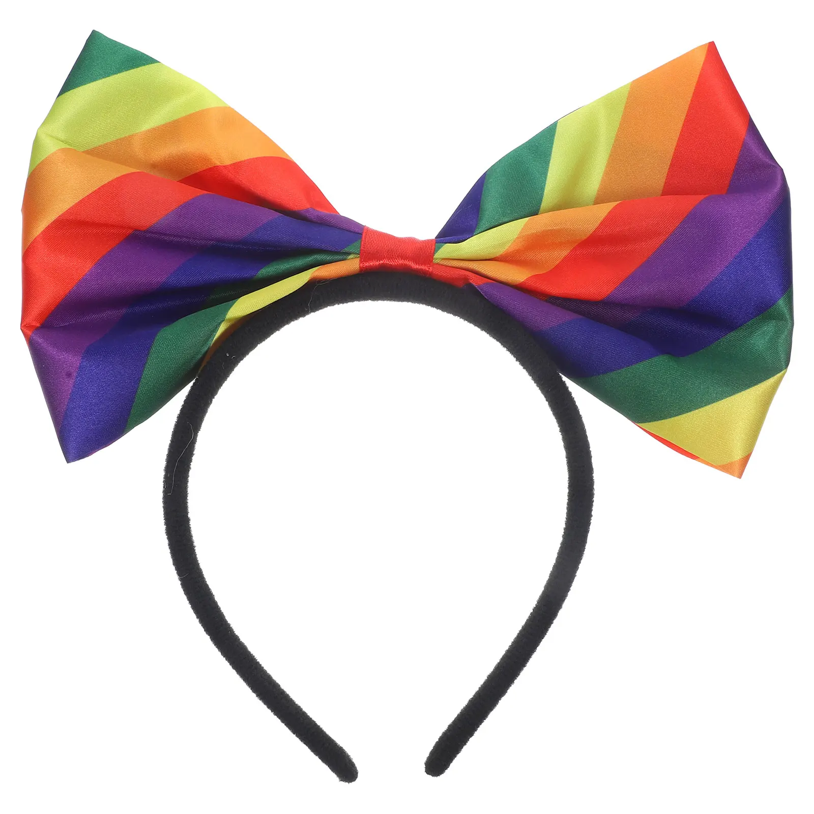 

Rainbow Headband for Women Pride Accessories Big Bowknot Headbands Fashionable Versatile Cloth Comfortable Portable Suitable