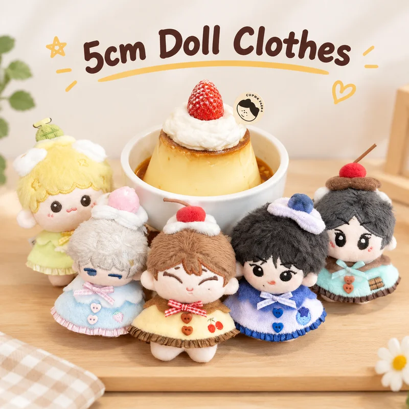 Marshmellow Girls' Store 5cm Cotton Doll Clothes Pudding Series Clothing Set Hit Product 5 Styles To Choose From