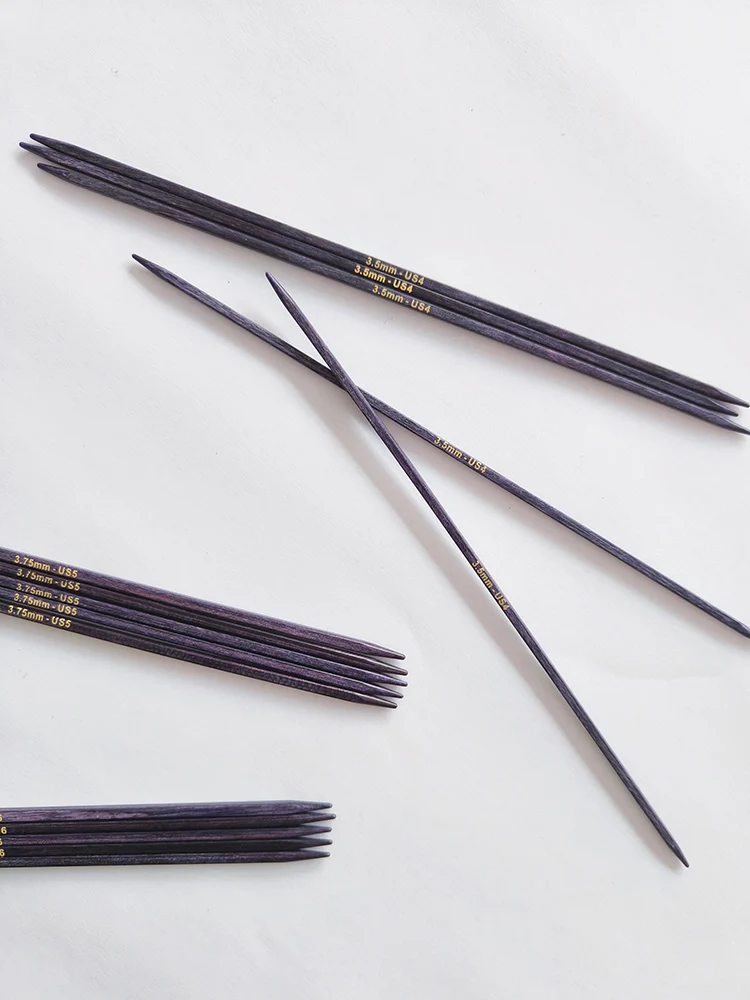 新しいニットプロ-パープルキューブ-205cm-両頭ストレート針-樺材製織り道具-両面ストレート針-ロータスヤーンズ