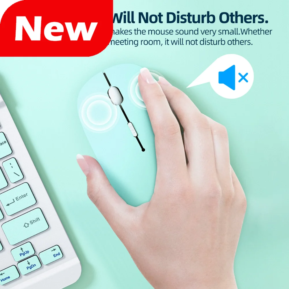 Mouse wireless Mouse silenzioso silenzioso Bluetooth per computer per iPad Samsung Huawei Android Windows Tablet Mouse ergonomico