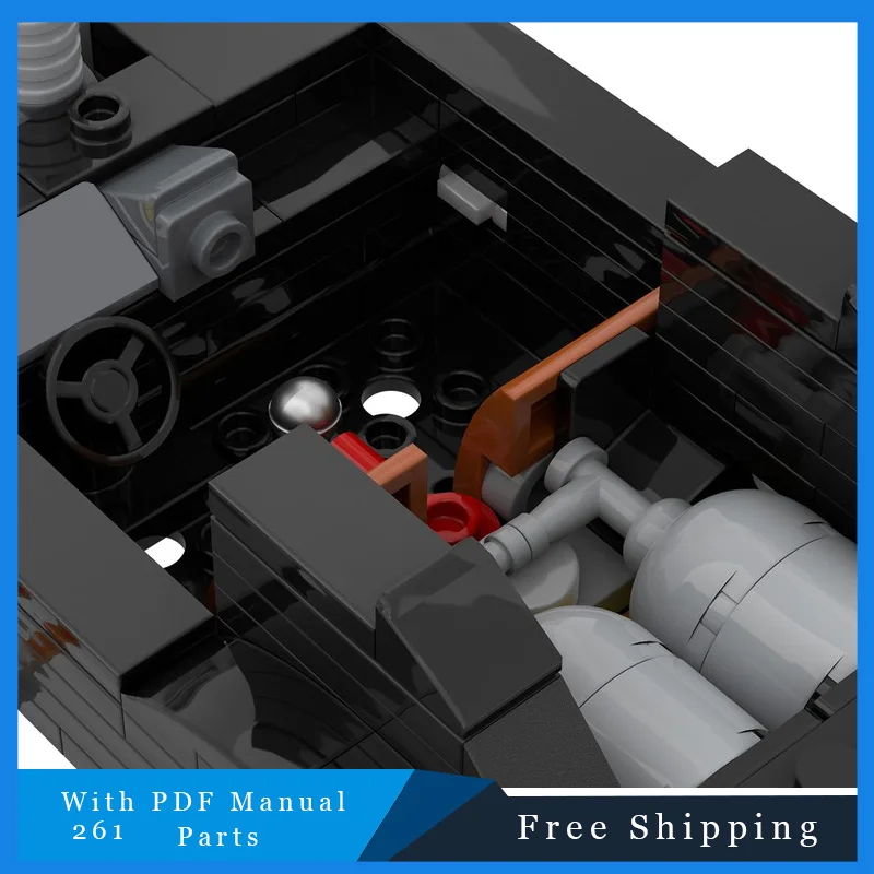 261 قطعة سيارة العضلات السوداء المتطرفة ذات السرعة الشديدة نموذج اللبنات لتعليم الأطفال لتقوم بها بنفسك تجميع عرض لعبة هدايا عيد الميلاد