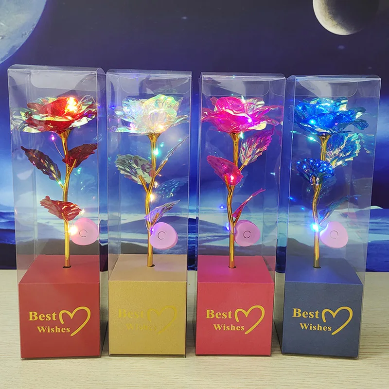 Rosa Eterna Galaxy, Flor de Oro de 24K, Rosas Artificiales de Plástico, Amor Eterno, Decoración de Boda, Rosas para Enamorados, Regalo Creativo