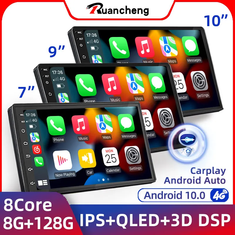 Автомобильный мультимедийный видеоплеер Ruancheng 2 Din Android 7 9 10 дюймов Универсальный стерео радио GPS для Volkswagen Nissan Hyundai Toyota