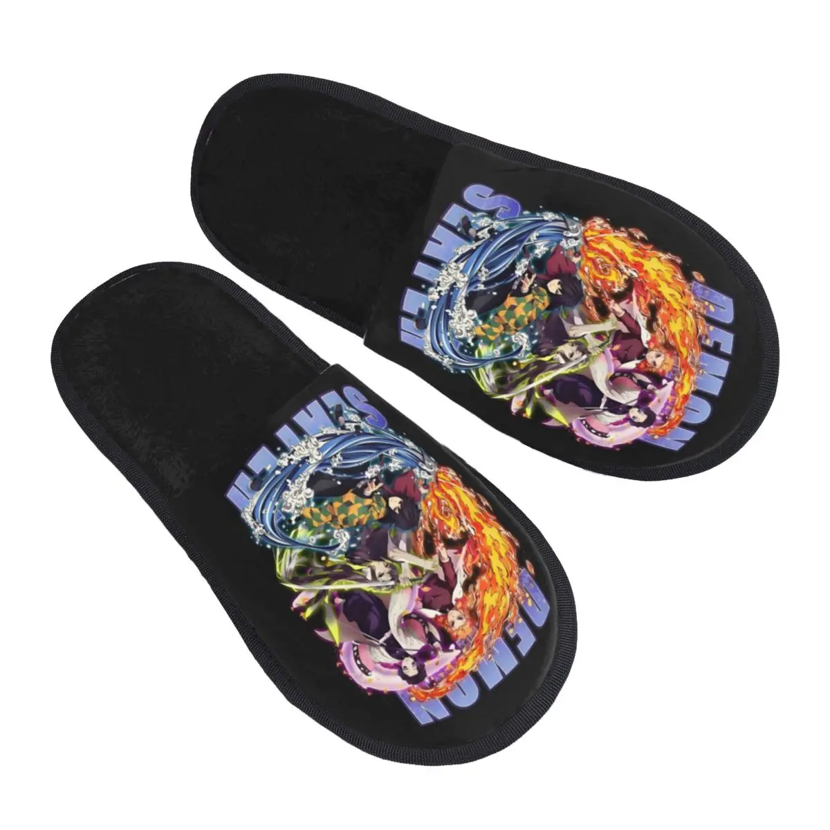 Zapatillas de invitados de Manga de Anime Demon Slayer personalizadas para baño de mujer, zapatilla de casa Tanjiro Kamado Nezuko