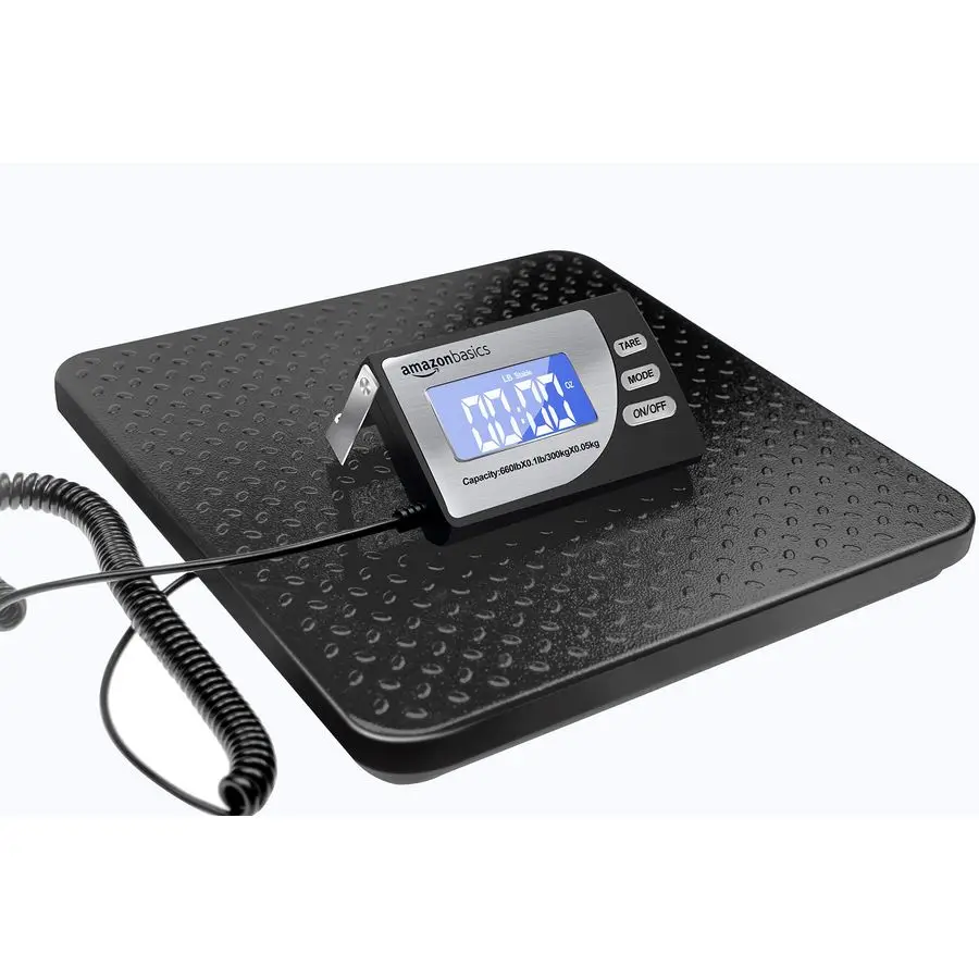 

Digital Postal Scale, Heavy Duty Weighing Platform for Packages, Shipping, 660 lb Capacity, 1 Ounce Readability, Portable, Black