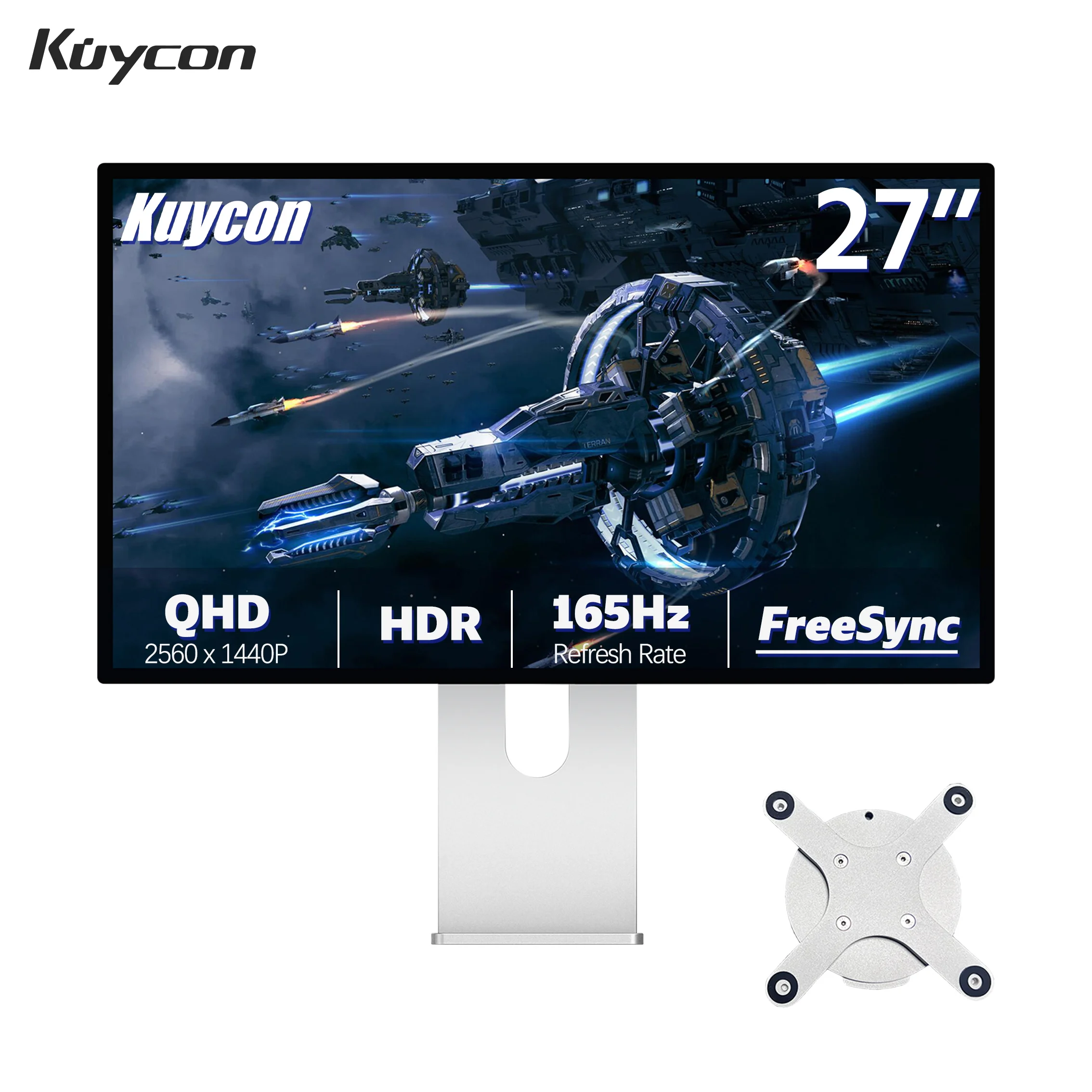 

Original Kuycon Q27A Gaming Compective Computer Monitor 27 Inch Adaptive Sync UHD Wide Color Gamut PC Display High Refresh Rate