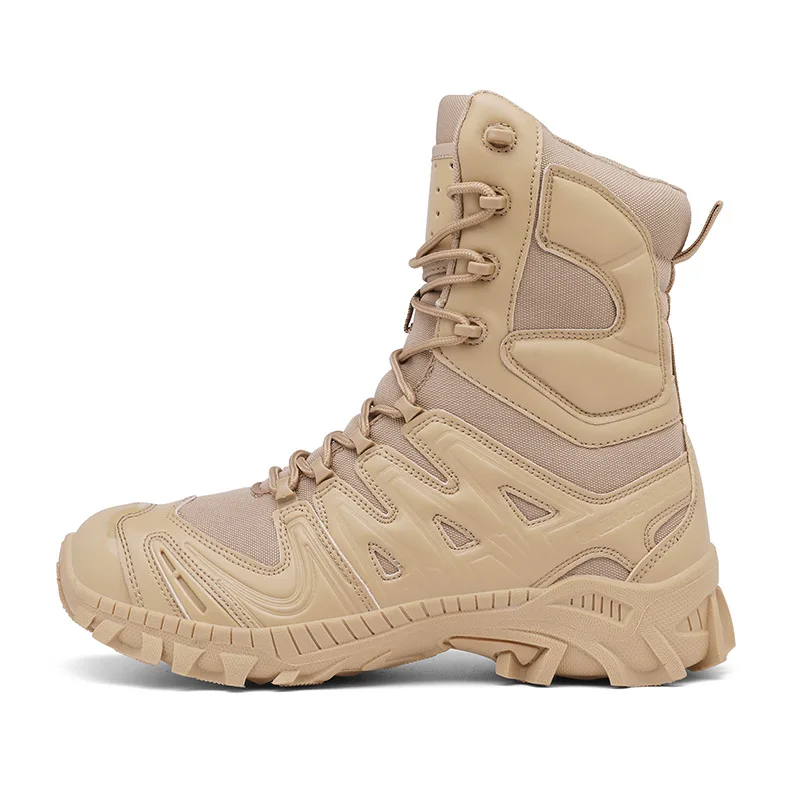 

Training Boots Ultra Light High Top Brown Combat Boots Waterproof Cowhide Tactical Boots Anti-puncture and Wear-resistant