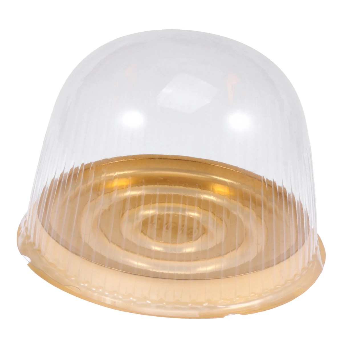 

50pcs 6 Plastic Cake Boxes Dome Holders For Cupcakes Muffins Sushi Food Storage Containers Golden Dome Box Base