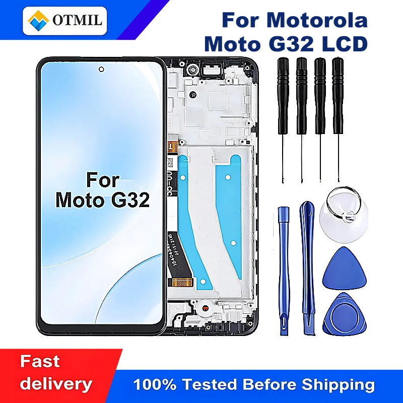 For Motorola MotoG32 Xt2235 2 Xt2235 3 Lcd Display Original Pressed Fully Tested Replacement Parts Digitizer Assembly With Frame