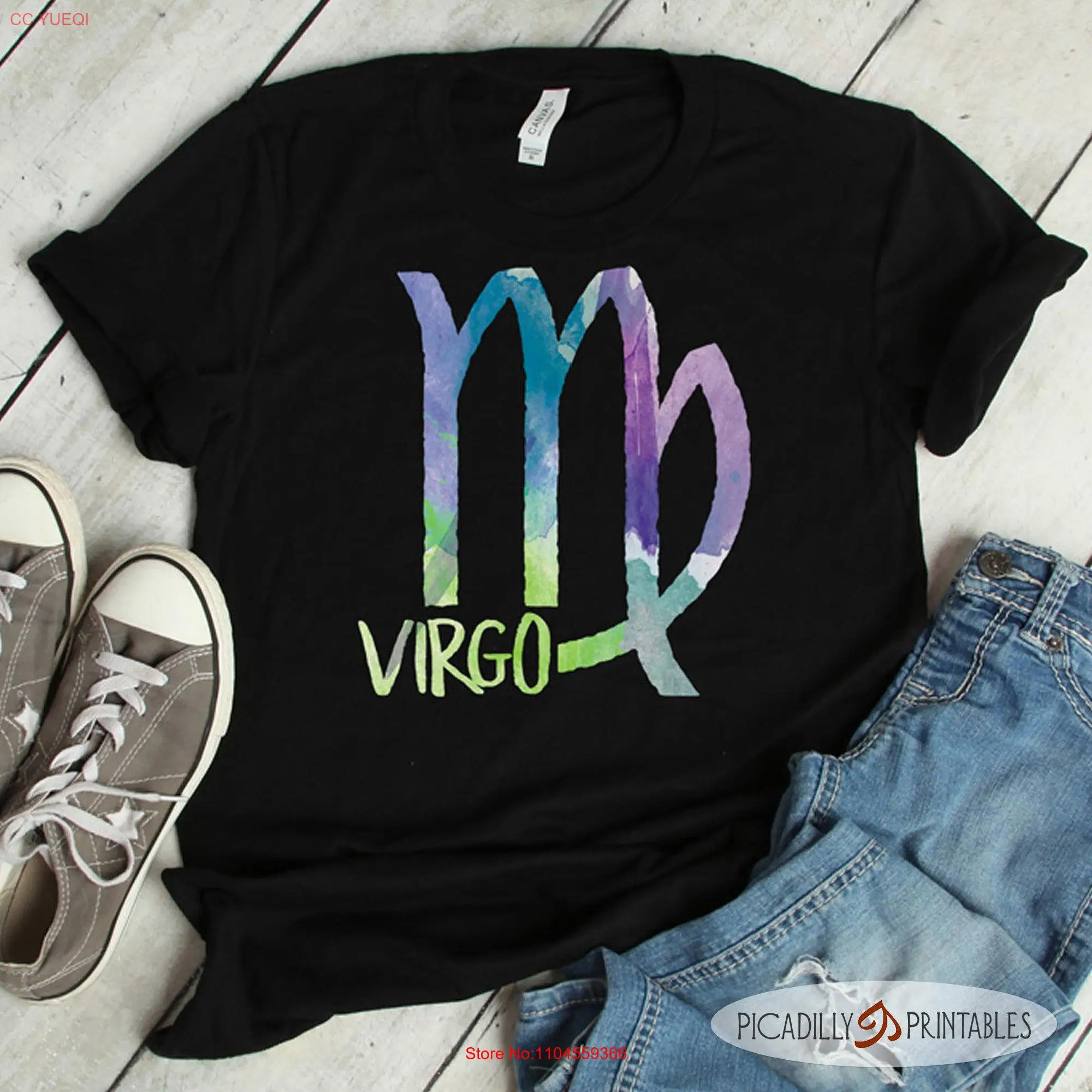 Virgo Zodiac Symbol T Shirt Astrology Earth Sign  Sizes X Small to 4XL long or short sleeves