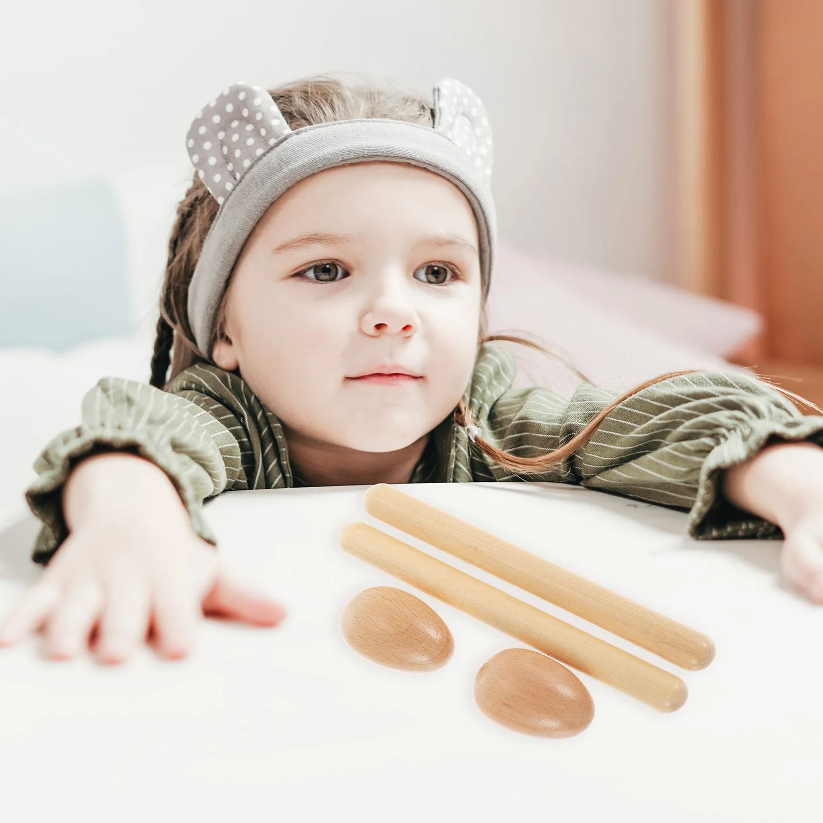 

Wooden Egg Shaker Kids Musical Instrument Toy Percussion Rhythm Sticks Hand Instruments Wood Color DIY Home School Play
