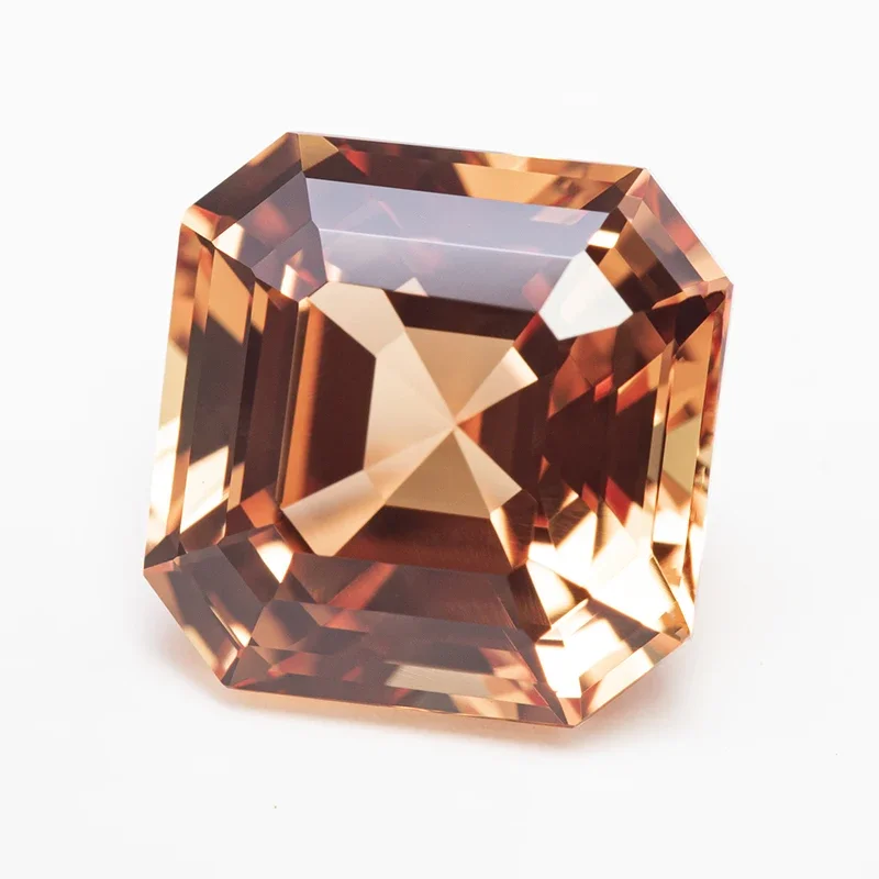 Top Lab Grown Sapphire Orange Square Asscher Cut VVS1 Gemstone Charms DIY For Jewelry Making Material Selectable AGL Certificate