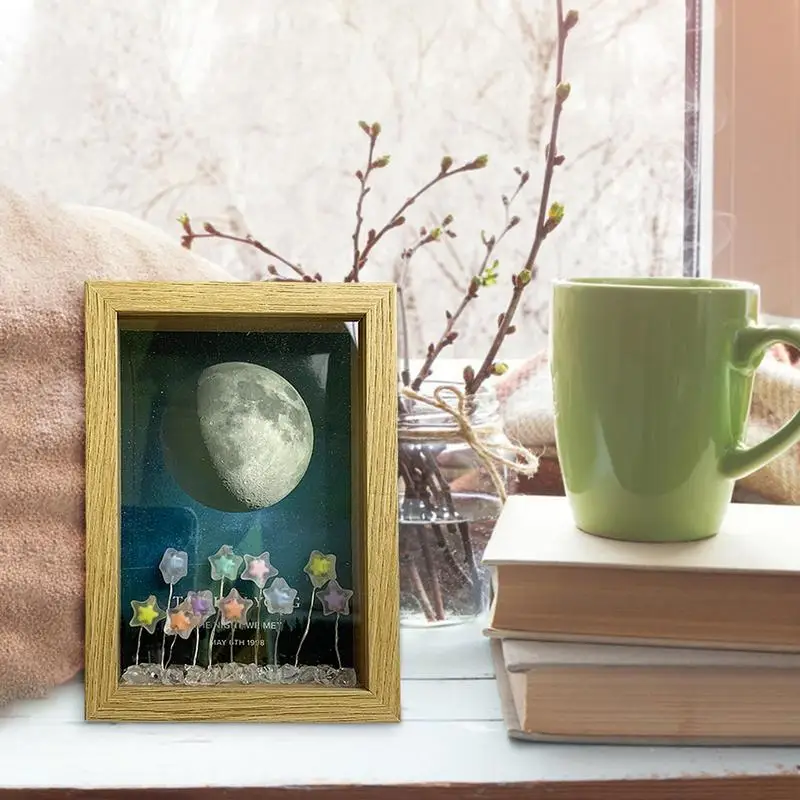 

Night Light Tulips Picture Frame Simulation Flower Table Lamp Picture Frame Decorative Light Flower Light Atmosphere Decoration