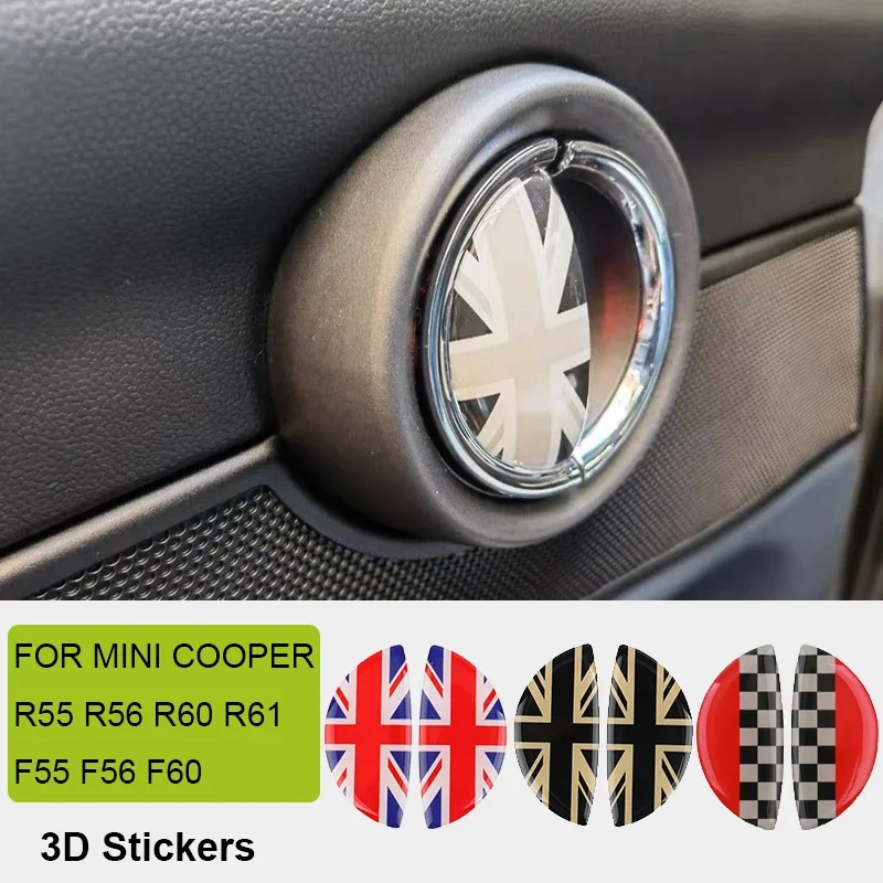 For MINI Cooper S JCW R55 R56 R60 R61 F55 F56 F60 Countryman Car Door Handle Sticker 3D Crystal Epoxy Car Interior Decoration