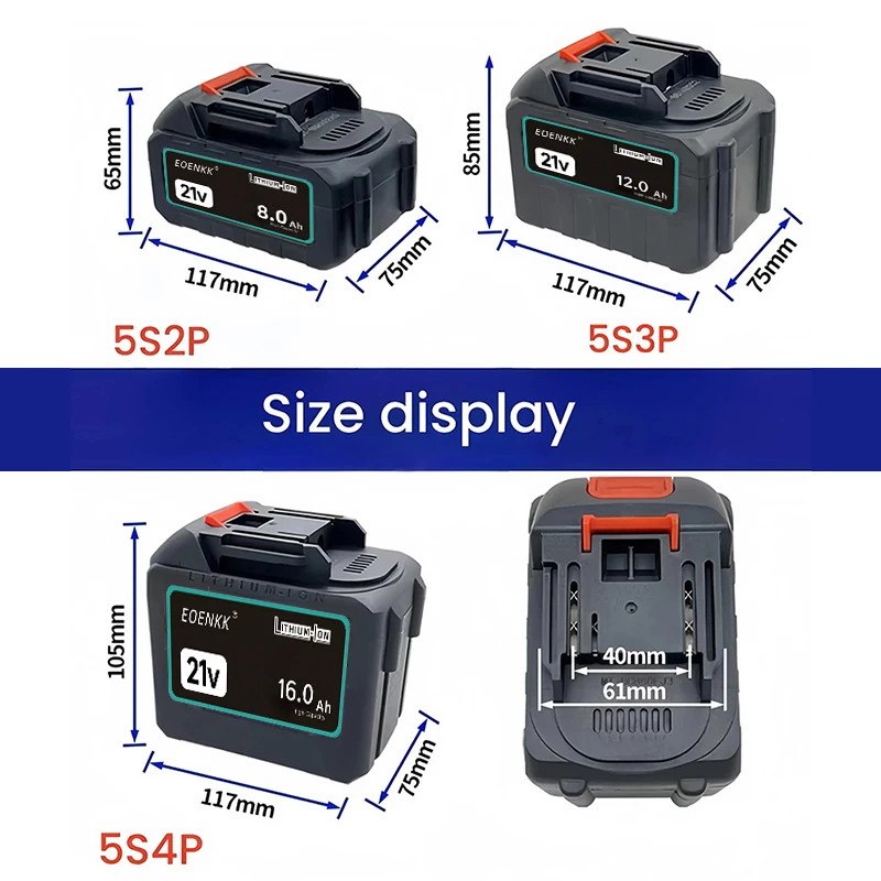 21V12Ah for Makita  Lithium-ion Rechargeable Power Tool 21V 8Ah Replacement Battery BL1860 BL1830 BL1850 BL1860B Makita Battery