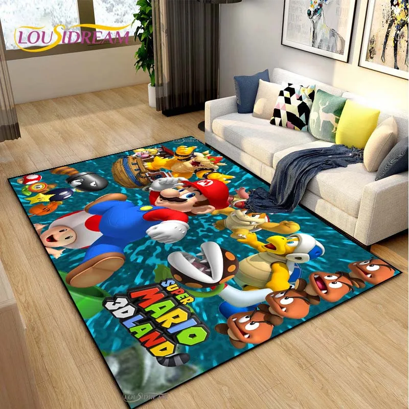 Alfombra antideslizante con diseño de tubos de estilo retro, de la colección CARTOON-M-MA-RIOS, ideal para la sala de estar, el dormitorio, la sala de juegos, la cocina o como tapete para la oración. Perfecta como regalo o para decorar.