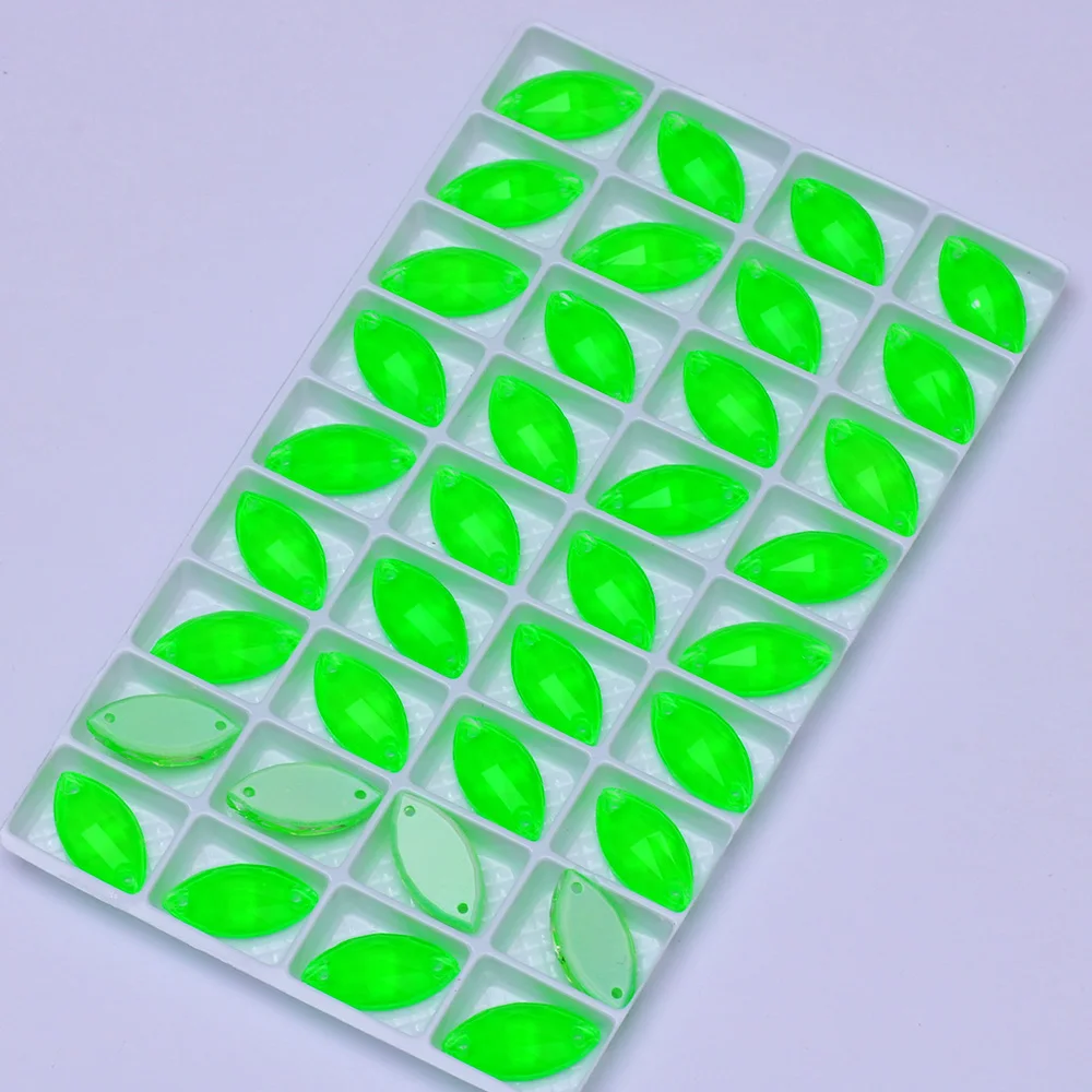 PUBRILEX Neon Flachboden-Strasssteine zum Aufnähen, Glas-Navette, DIY-Näh- und Bastelzubehör, Kristalle für Handarbeiten und Kleidungsdekoration – Detail 10