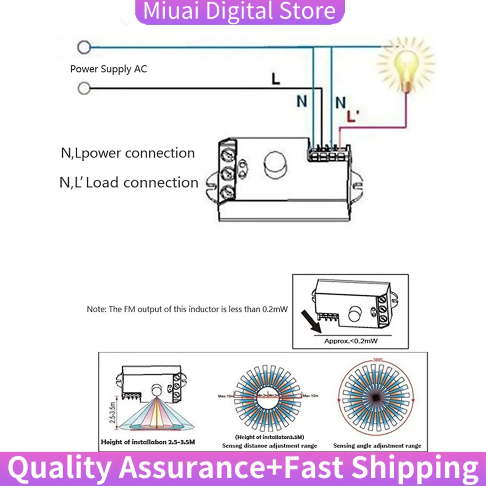 

2X 5.8Ghz System LED Microwave 360 Degree Motion Sensor Light Switch Body Motion Detector-A74Z