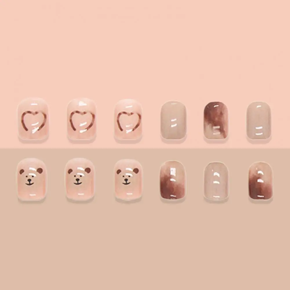 Artificial Nails  Fashion Can Be Reused Ultra-thin  Beautiful Adorable Bears False Nails Nail Supplies