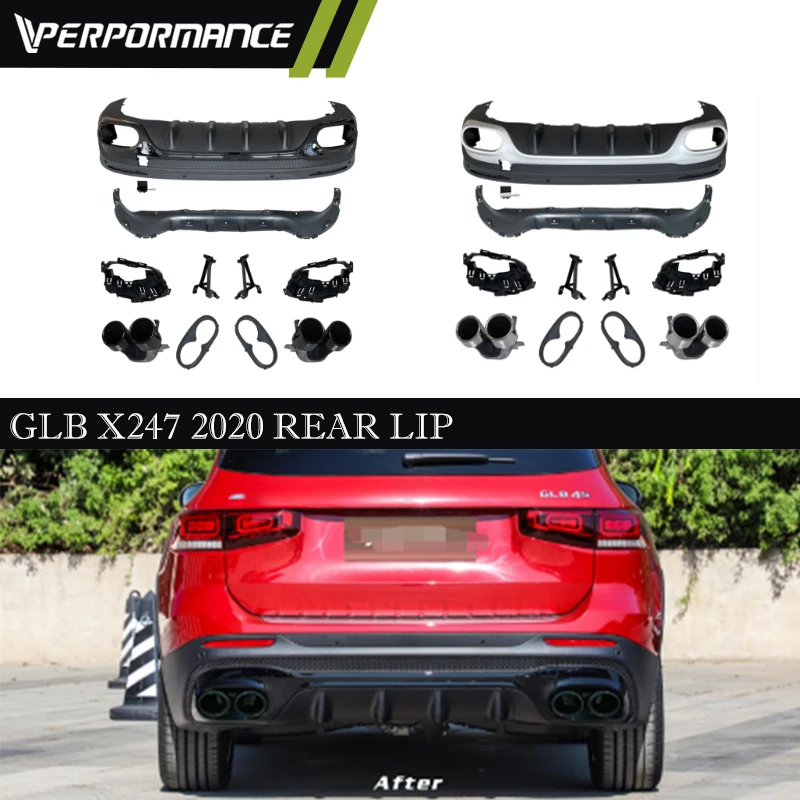 GLB Class X247 2020y to GLB45 Style Auto Body Systems Facelift Rear Bumper Diffuser Car Bumpers