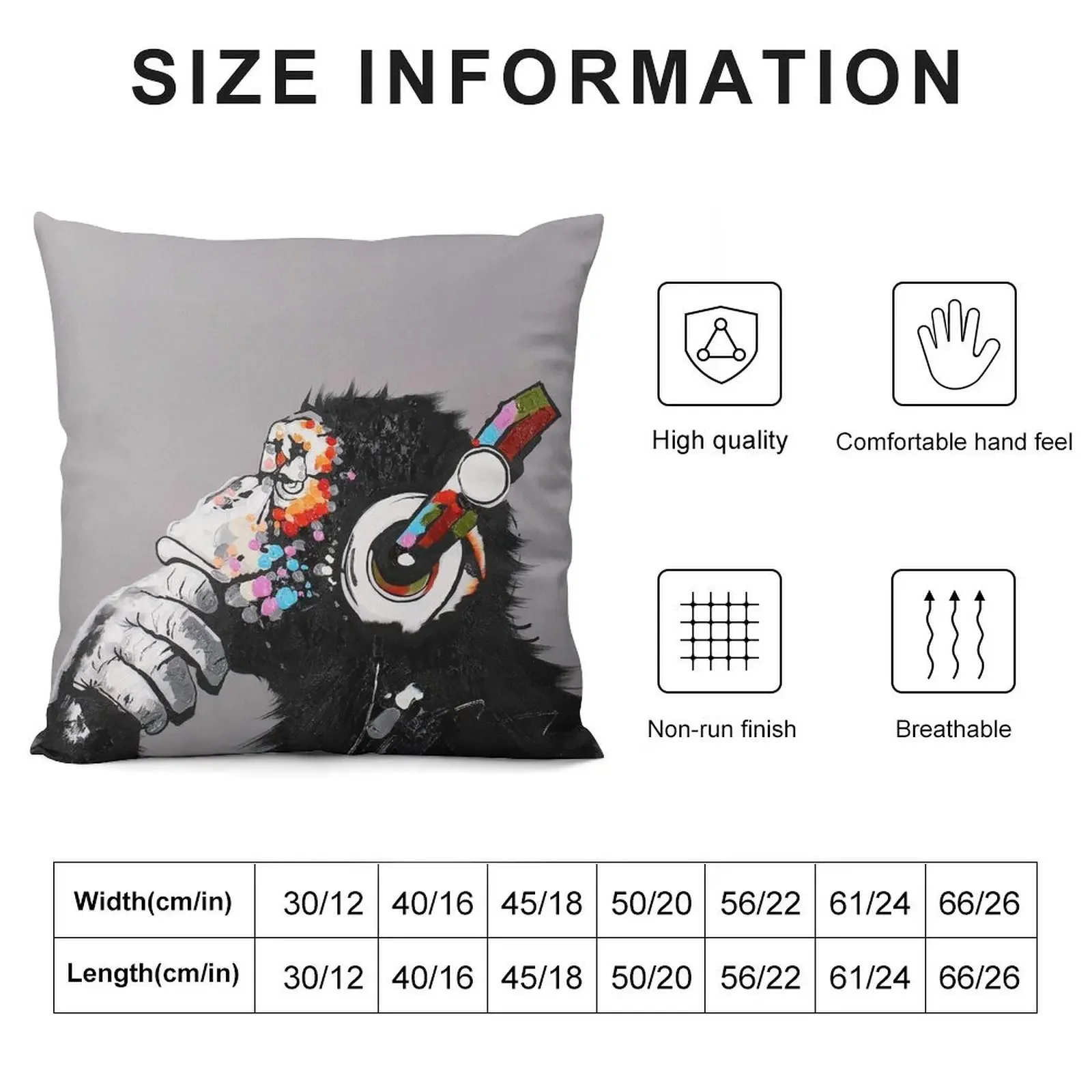 DJ Monkey With Headphones Thinking - Thinker chimp Throw Pillow christmas decorations for home 2025 Sofa Covers pillow