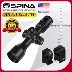 SPINA OPTICS HD 3-12x44 FFP Compact Scope Sight 8yds Parallax 5-150m Hunting Sight