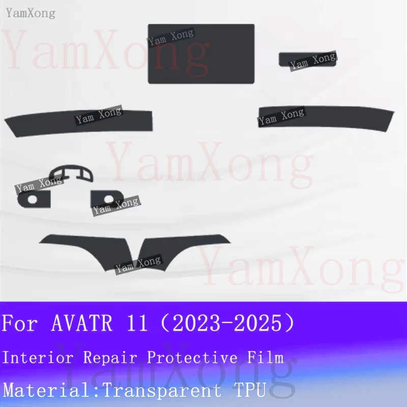 Car Navigation Dashboard Screen Sticker  For AVATR 11 2023 24 2025 Interior Kit Protective Gearbox Center Panel Transparent Film