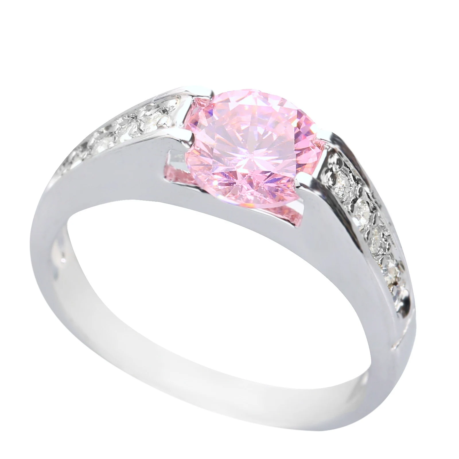 7*7mm Pink Kunzite6  925 Sterling Silver Ring Q1103-F