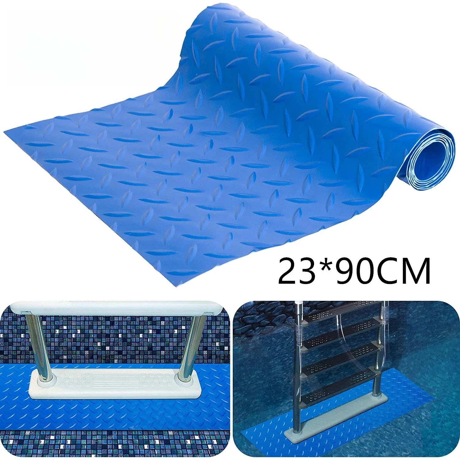 Pool Stair Mat  Pool Ladder Pad Easy To Cut PVC Swimming Pool Step Mat with Non-Slip Texture for Household