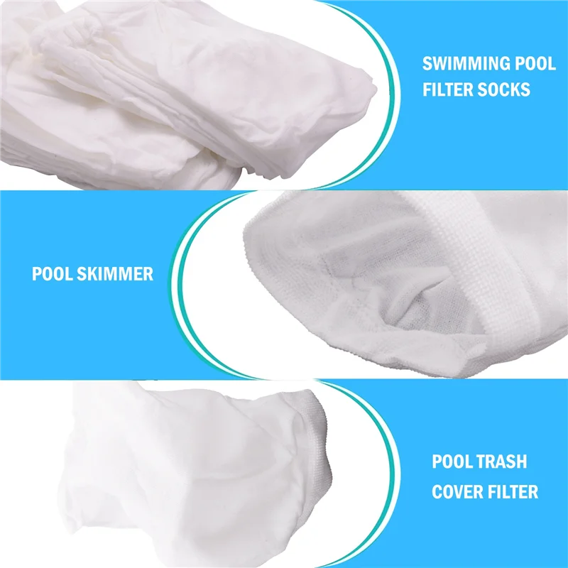 

Pool Skimmer Socks, 20-Pack Pool Filter Basket Saver Socks, Reusable Ultra-Fine Mesh Sock Filter Pool Debris Catcher