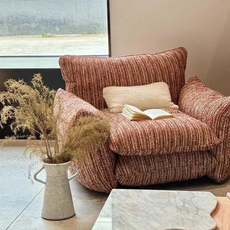 

Minimalist lamb wool fabric leisure chair medieval creative leisure chair Seria sofa