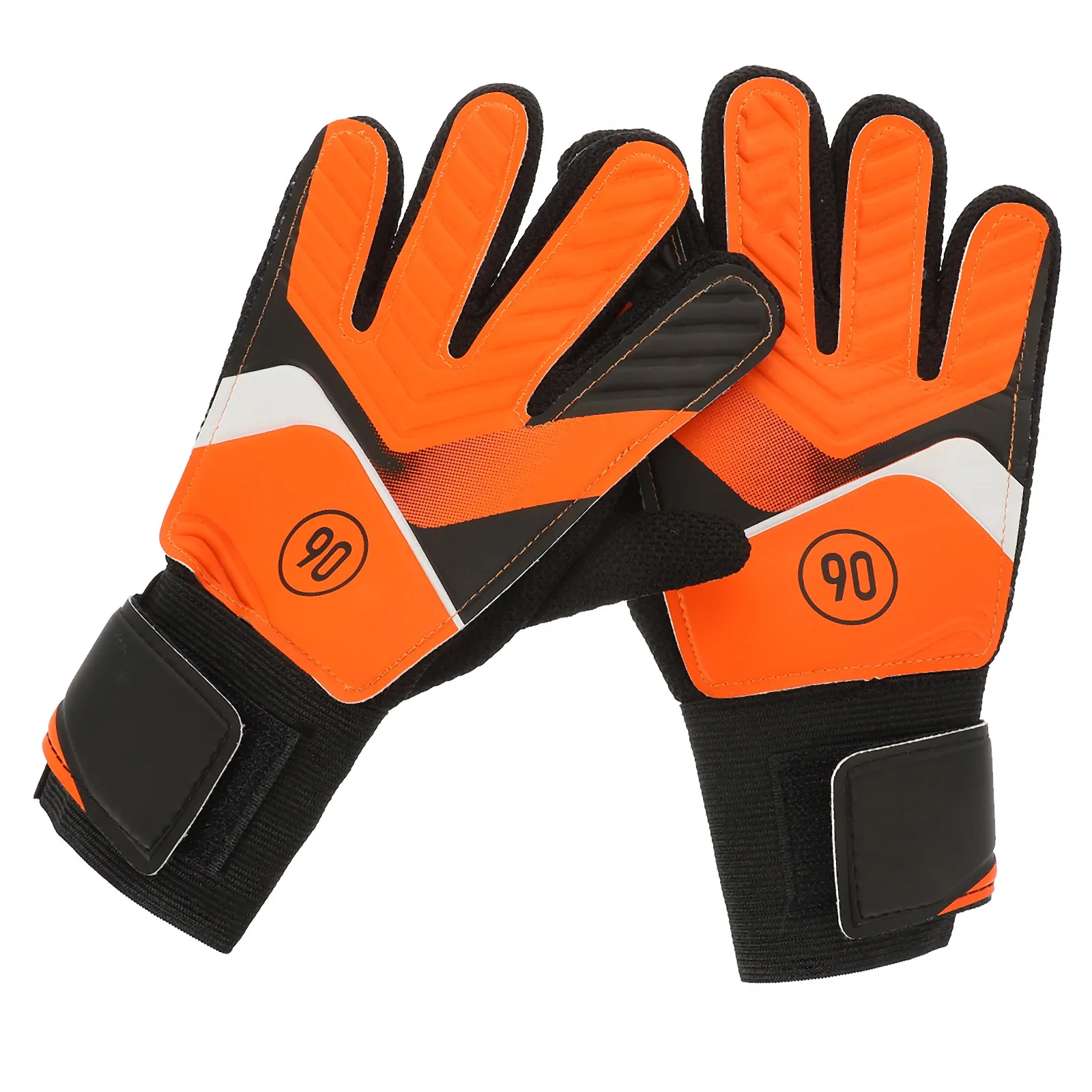 

1Pair Youth Soccer Goalkeeper Gloves PU Latex Palm Cushioning Impact Protection Breathable Knit Back Hand Flexible Fit