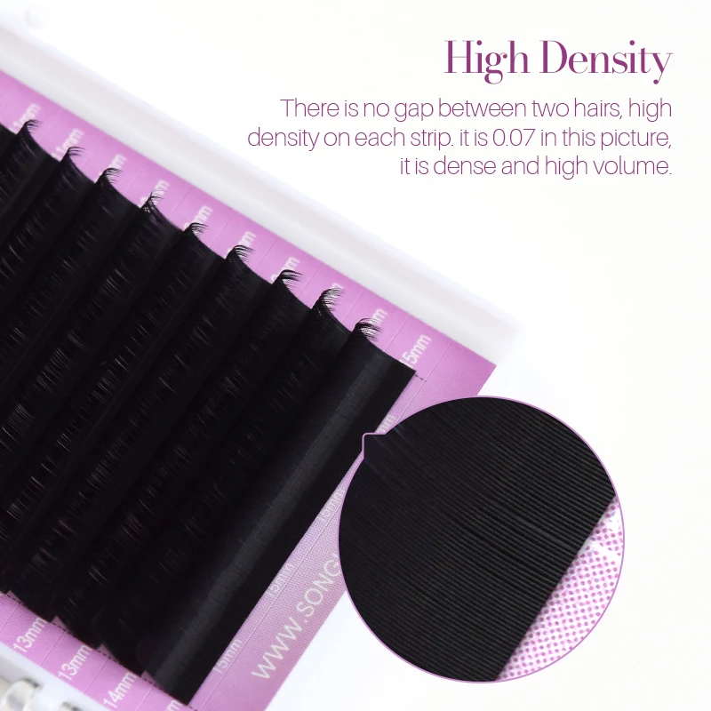 SONG LASHES False Eyelash Extensions Soft Thin Tip New Products 0.03 thickness Easy Pick up Eyelash Extension Pure Dark Black