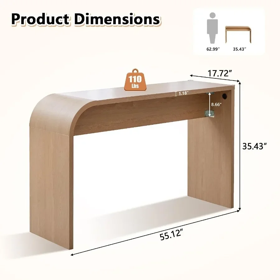 Curved Counter Height Bar Table, Narrow High Top Pub Dining Table