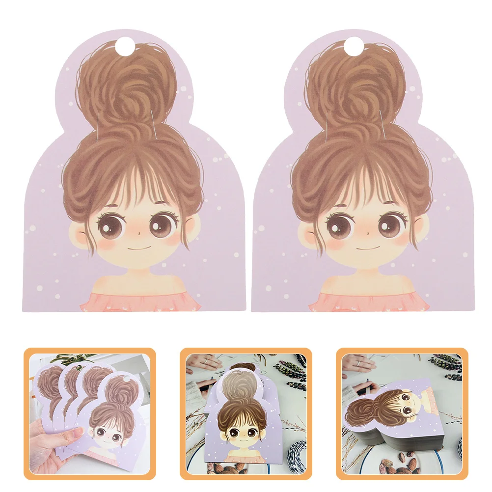 

50Pcs Paper Hair Clip Display Cards Cute Headband Display Stand for Hair Bow Organizer Card for Craft Shows Fairs
