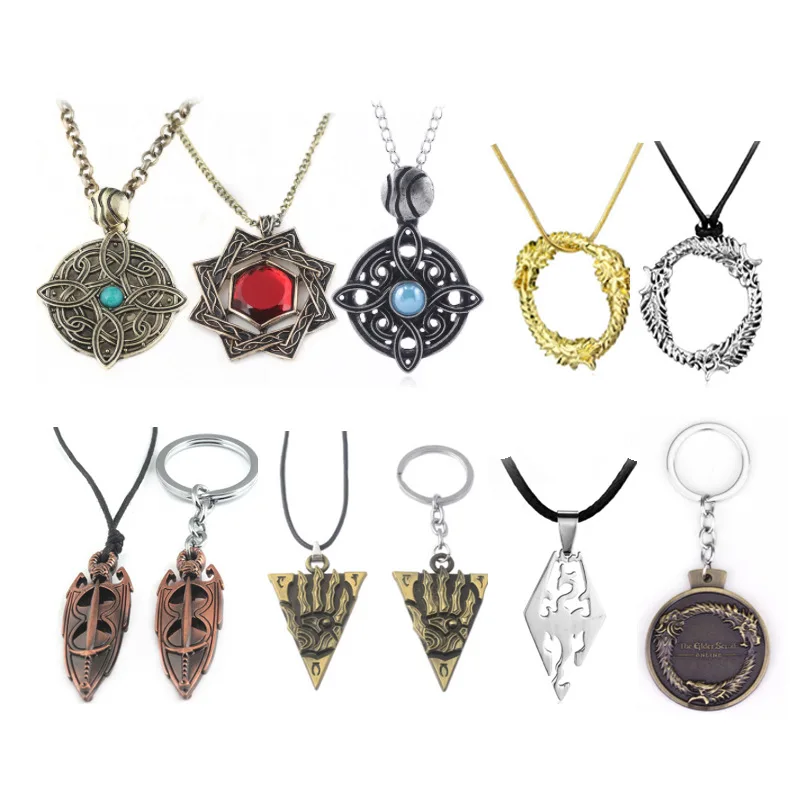 Game Cosplay Necklaces Amulet of Mara Arkay Morrowind Long Necklace Dark Brotherhood Red Crystal Pendant Gift