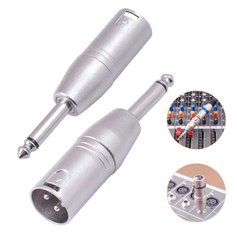 Zinc Alloy 1/4 Inch TRS To XLR Adapter 6.5mm Stereo 1/4 TRS Male To XLR 3Pin Female And Male Stereo Balanced Sound Connector Set