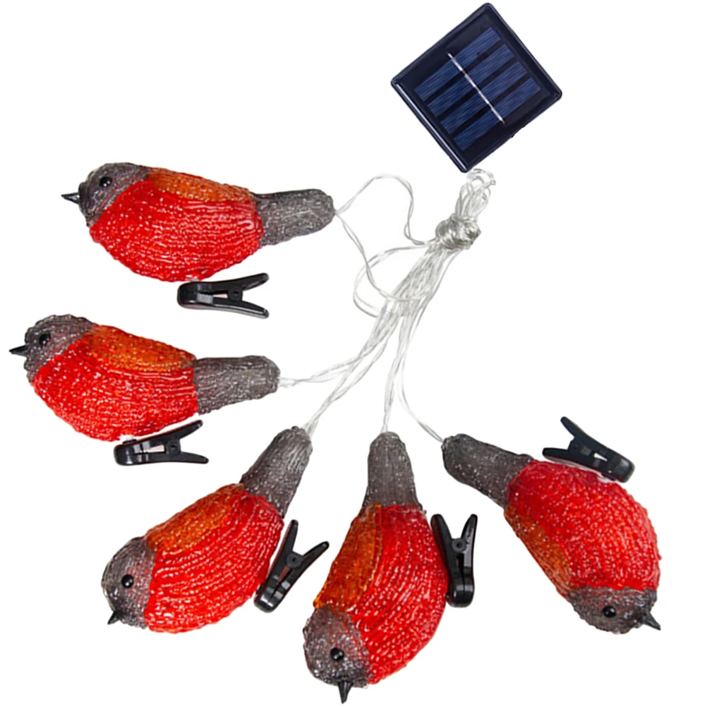 

1Set Solar Robin LED Light String Low Consumption Long Lasting Balcony Courtyard Garden Warm Atmosphere Photosensitive Outdoor