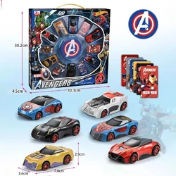 Marvel Avengers Car Set Iron Man Spider Man Captain America Metal Die Casting Model Cars Children's Collectible Gifts