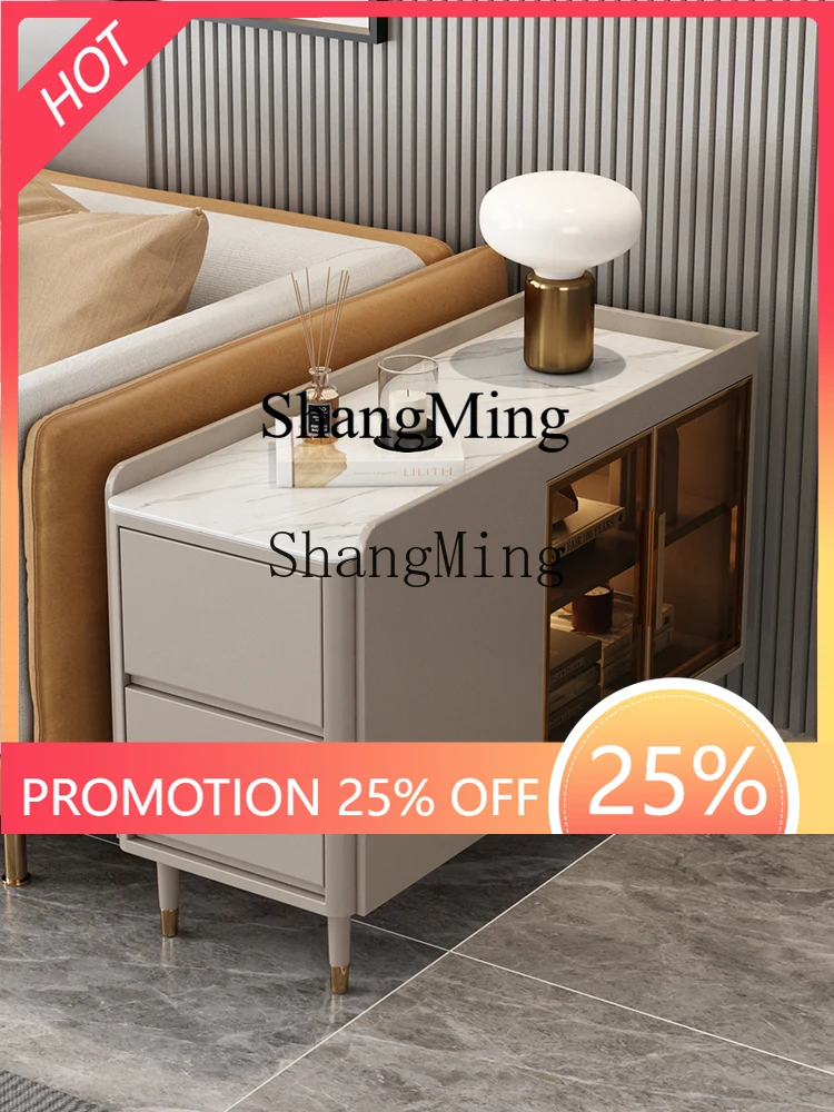 

ZYY light luxury sofa side cabinet solid wood mobile edge corner few living room coffee table side entrance crevice cabinet