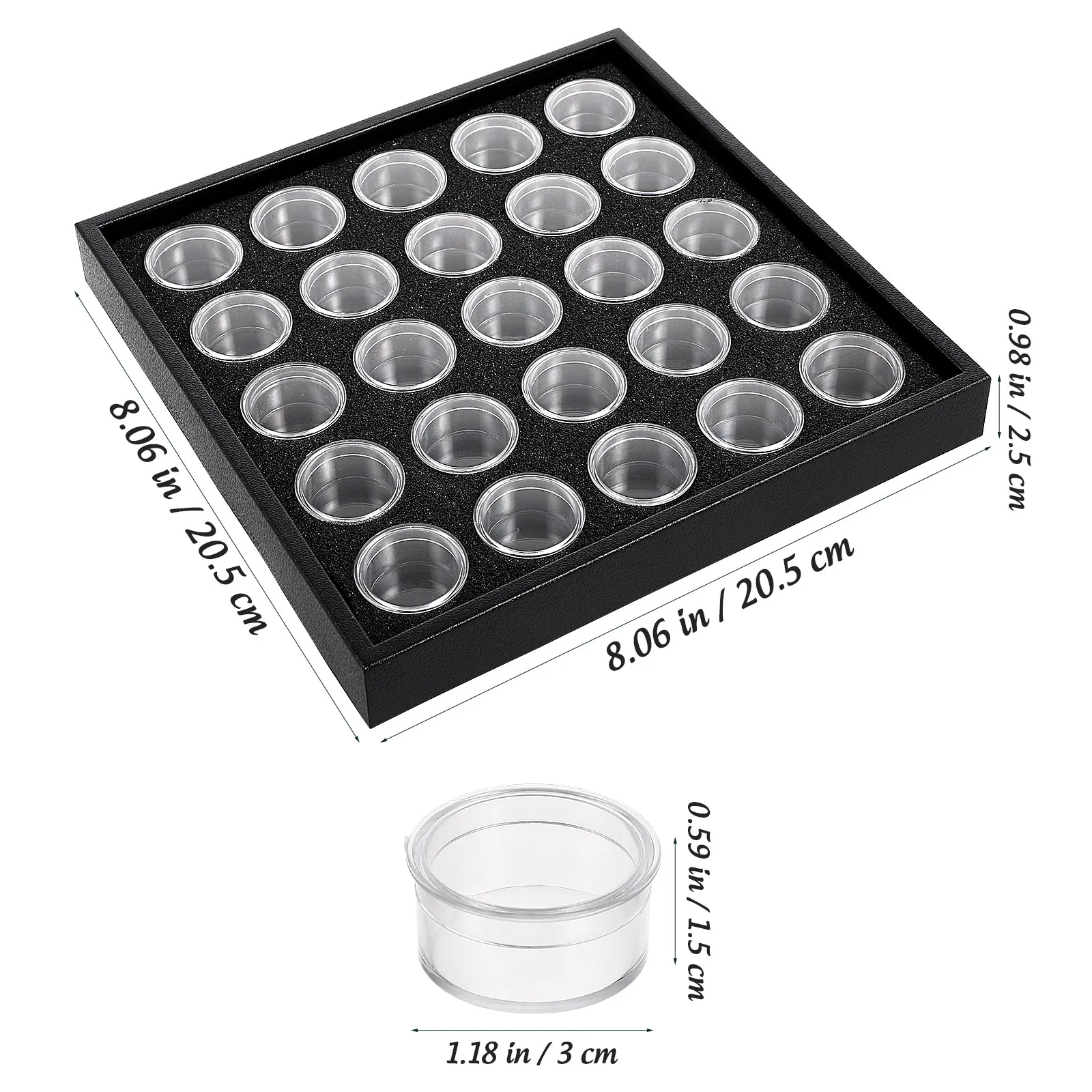 Nageljuwelen doosje 25 vakjes strass organizer transparant deksel nagel strass display doos manicure opbergdoos bureau