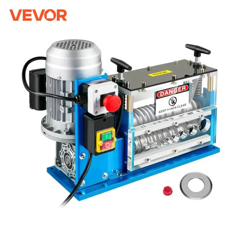 VEVOR Electric Wire Stripping Machine Cable Stripper 1.5-38mm 11 Channels Acrylic + Aluminum W/ Blade for Scrap Copper Recycling