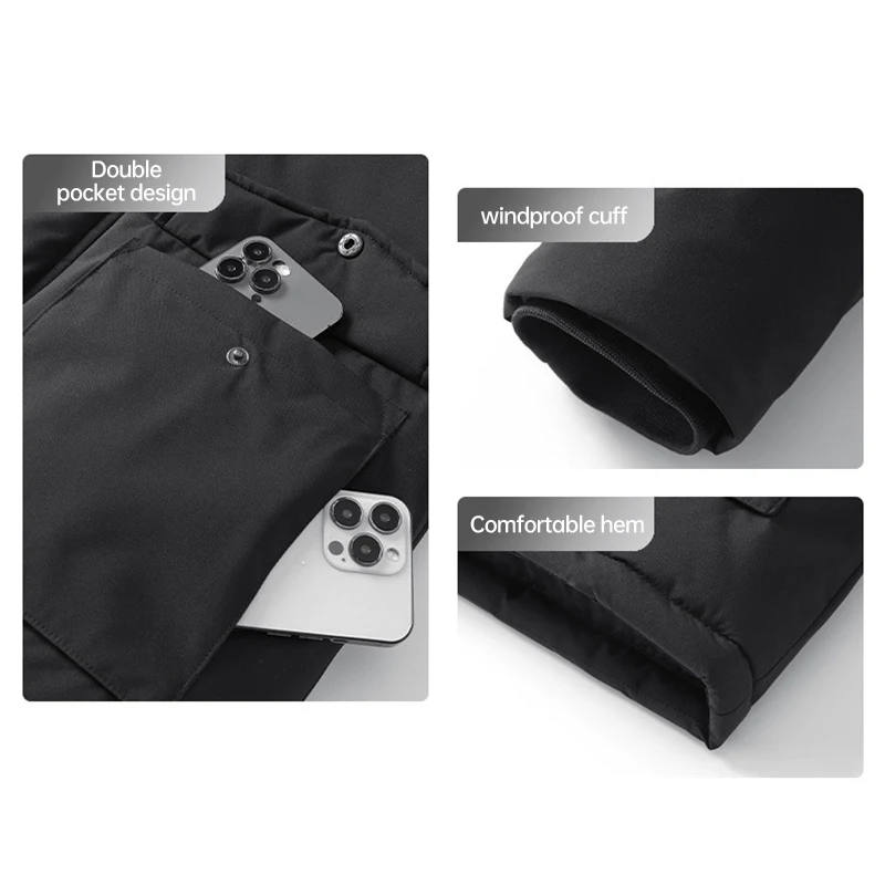 عالية الجودة سميكة القطن الدافئة مقنعين سترة قطن للرجال مقنعين الشتاء بلون السفر التزلج وسادة مبطنة يندبروف #5