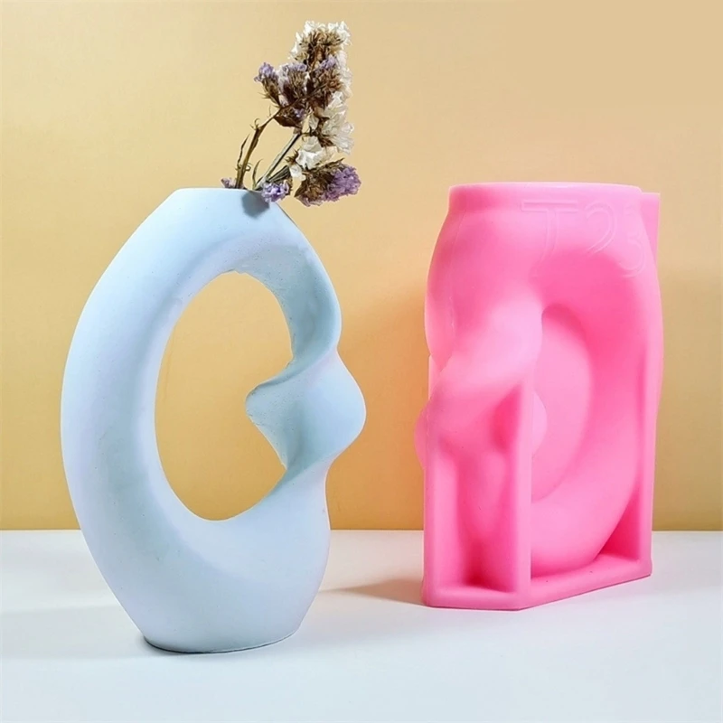 Moule en Silicone robuste pour fabriquer Vase élégant avec Accent nordique pour décoration, vente directe