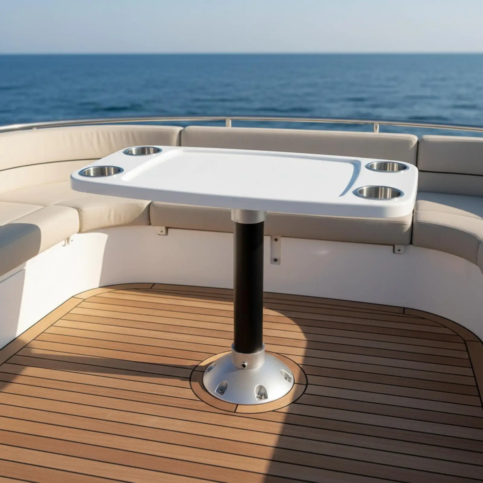 Portable Boat Side Table with Multi Screw Fastening Base for Inflatable Fishing Boat Yacht Deck