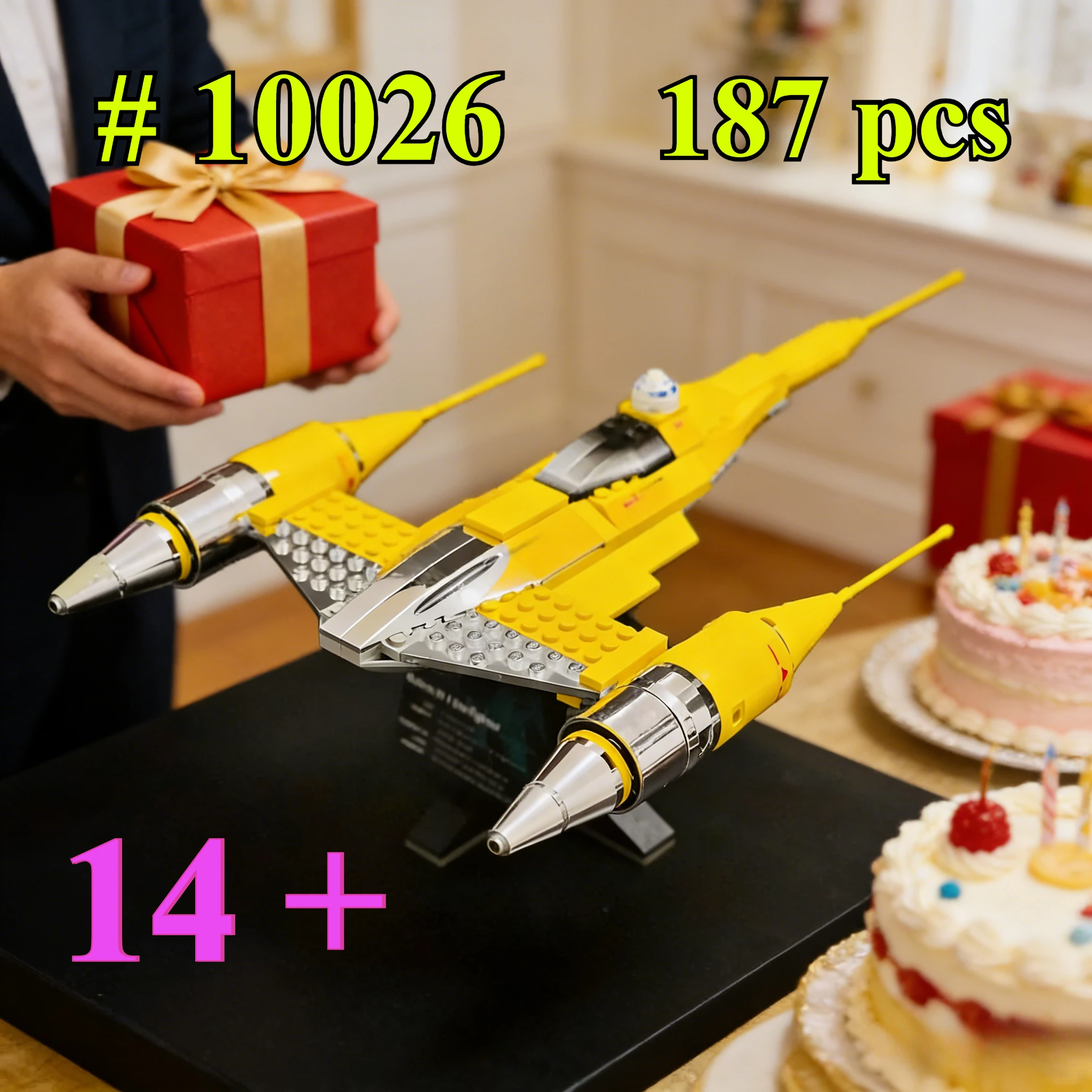 ナブイエローウォーフレアエアクラフト-10026-ビルディングブロックセット-誕生日プレゼントに最適-レゴ粒子と互換性あり、187個。