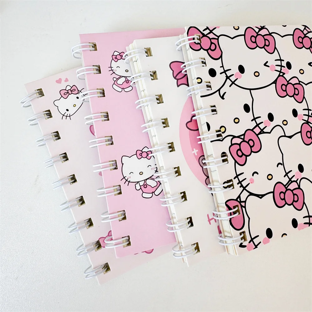 4pcs/Set Cartoon Cute Hello Kitty A7 Notebook Kawaii Coil Book Student School Stationery Homework Book Children Girl Reward Gift